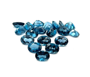 Cuentas de forma ovalada facetadas de Topacio Azul de Londres de 8x10mm, piedras preciosas sueltas de topacio Natural para la fabricación de joyas a precio de fábrica - Product Image 1