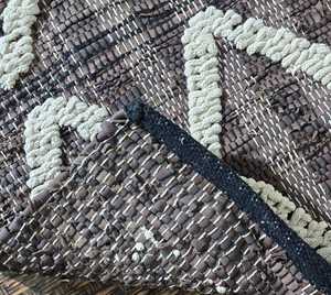 Juego de alfombras de cuero tejido y algodón hechas a mano Alfombras lavables de primera calidad - Product Image 4