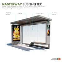 Caisson lumineux extérieur d'abri d'autobus avec des sièges et le panneau de publicité rétroéclairé