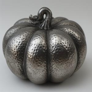 Sculpture de citrouille en aluminium de qualité supérieure, art fait à la main avec des détails sculptés, conçus pour élever la saison d'Halloween - Product Image 1