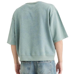 T-shirts en jersey 100% coton de haute qualité avec logo personnalisé, effet délavé, vierges, prix de gros, pour hommes, coupe épaules tombantes - Product Image 3