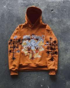 เสื้อฮู้ดดี้ผ้าฟลีซหนานุ่ม 100% คอตตอน ทรงโอเวอร์ไซส์ สไตล์สตรีทแวร์สำหรับฤดูหนาว พร้อมโลโก้พิมพ์ด้านหน้าแบบยูนิเซ็กซ์ที่เป็นมิตรต่อสิ่งแวดล้อม - Product Image 4