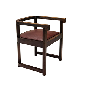 Silla de Comedor de Madera Maciza con Reposabrazos y Asiento Acolchado de Cuero para Cafetería, Restaurante, Hotel, Uso Comercial - Product Image 3