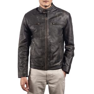 Chaqueta de invierno de cuero para hombre Steel Route con cintura con cinturón y forro suave para una ropa de montar cómoda y elegante - Product Image 1