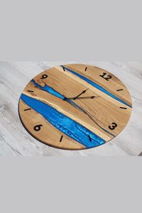 MOT CLÉ HORLOGE MURALE MEILLEURE Qualité En Bois Résine Époxy Horloge Murale Fabriqué À La Main En Bois Résine Époxy Horloge Murale Wholes - Product Image 3
