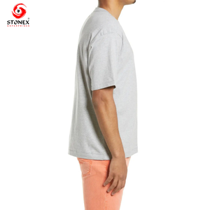 Camiseta personalizada de algodón 100% de peso pesado para hombre, Camiseta larga de talla grande, diseño liso en blanco para hombre - Product Image 2