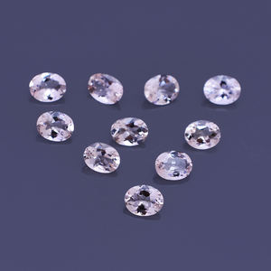 10 piezas de morganita de melocotón Natural 5x4mm corte ovalado 3,3 Cts lote Iroc ventas morganita de alta calidad piedra preciosa suelta faceta ovalada US $92 - Product Image 1