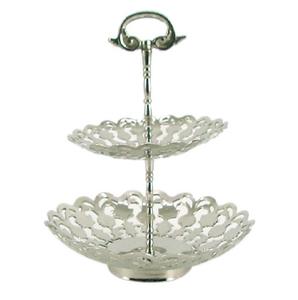 Soporte de pastel para hornear de metal redondo plegable de 3 niveles de diseño moderno con rejilla para servir frutas de magdalenas en bodas y fiestas en casa - Product Image 5