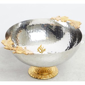 High Quality Polished Hammered Design Luxury Japanese Style Fruit Chocolate Bowls Wedding Return Gift <b>Tableware</b> Centerpiece - Product Image 3