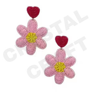 Rainbow Beaded Earrings for Women Patriotic Orange White Blue Colour for <b>Wedding</b> or Memorial Day - Product Image 4