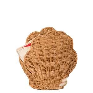 Panier en coquillages vintage tissé à la main, boîtes de rangement et organisateurs en corde de papier naturelle - Product Image 1