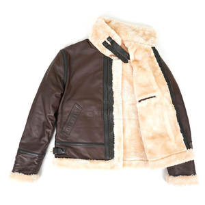 Veste en cuir et fourrure pour homme, design personnalisé, prix d'usine, vente en gros, respirante, confortable, légère, devant - Product Image 4