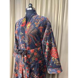 Luxury Unisex Velvet Kimono Elegant Reversible Silk Lined Quirky Gown Soft Autumn Winter <b>Christmas</b> Gift House Robe Boho <b>Jacket</b> - Product Image 6