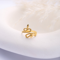 Bague réglable en forme de serpent plaine vente en gros de bijoux en or pour femmes bijoux en argent Sterling 925 à la mode