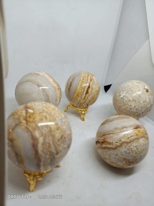 Natural Yellow Lace Agate Sphere Polished <b>Crystal</b> <b>Ball</b> Healing Stone Home Decor Meditation Gift Wholesale - Product Image 3