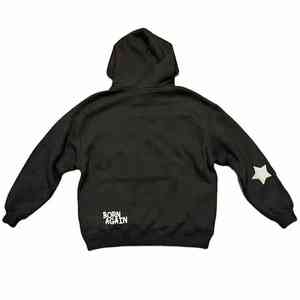 Sudadera con capucha de lana de algodón pesado para hombre con logotipo personalizado en relieve ropa informal estampada para la temporada de invierno - Product Image 2