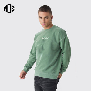 Sweats à capuche pour hommes et sweats-shirts OEM vente en gros personnalisé blanc unisexe épaule tombante col rond sweats 100% coton doublé éponge - Product Image 1