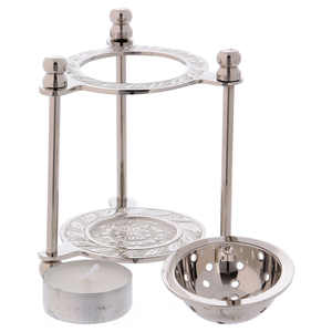 Haute vente porte-encens en laiton pur Nickel fini Design attrayant pour la décoration de table de bureau à domicile aromatique raisonnable - Product Image 3