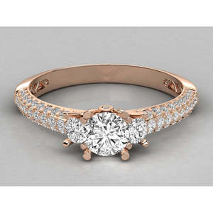 Bague pour femme en or 14 carats avec diamant solitaire, design brillant - Product Image 6