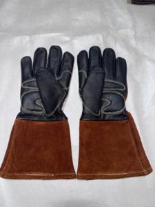 ถุงมือเชื่อมทิคถุงมือเชื่อมหนังแพะสีดำถุงมือเชื่อมดีไซน์ใหม่ล่าสุด - Product Image 5