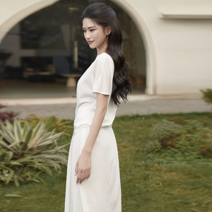 Alta calidad para Tencel Camisa de mujer Patrón sólido de moda Estilo dulce Moda simple para Primavera/Verano - Product Image 5