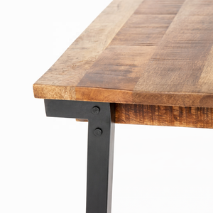 โต๊ะรับประทานอาหารไม้มะม่วงแท้ทำมือ |   เฟอร์นิเจอร์ห้องรับประทานอาหารสไตล์อินดัสเทรียลกลางศตวรรษ ขาโลหะ |   ขนาดตามสั่ง รับประกัน 3 ปี - Product Image 3