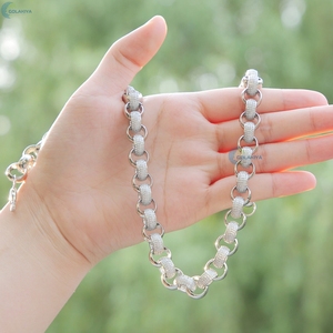 20มม. Rolo Link สร้อยคอฮิปฮอปโซ่เพชรโมอิสซาไนต์สำหรับผู้หญิงและผู้ชาย - Product Image 4