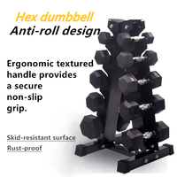 Ensemble d'haltères hexagonales en fonte massif recouvertes de caoutchouc pour hommes et femmes, entraînement à domicile, musculation