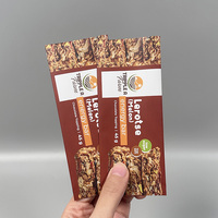 Sachet d'emballage personnalisé imprimé mat avec fermeture centrale, en feuille de Mylar laminée, pour barres chocolatées, protéinées, énergétiques, bonbons et snacks