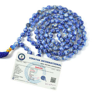 Collar de Mala de Cristal Sodalita con 108 Cuentas para Meditación, Reiki, Sanación y Prácticas Espirituales, Japa Mala Natural - Product Image 5