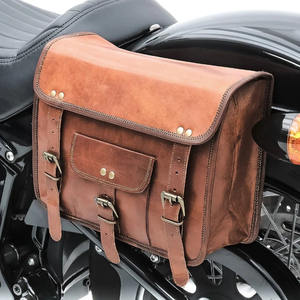 Genuine Goat Leather Bike <b>Bag</b> Brown Vintage <b>Bag</b> 2 Straps Unique Christmas/New Year Gift for Motorcycle Bike Pair Autumn/Summer - Product Image 5