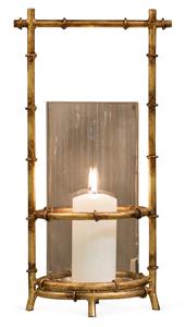 Lanterne à bougie Hurricane en bambou doré, Noël, tropical, organique, luxe, résistante à la chaleur, écologique, accent de table, lourde - Product Image 6