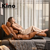 Canapé en cuir marron en cuir de vachette Kino OEM ODM pour projet hôtelier commercial, sur mesure, directement de l'usine, canapé en cuir moderne de luxe