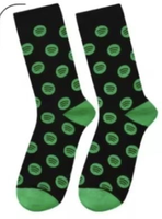 Chaussettes mi-mollet décontractées personnalisées pour femmes, tricotées, sportives, écologiques, respirantes, en Spandex/Coton, motif géométrique, logo sur le dessous
