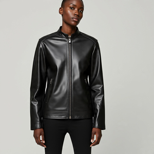 แจ็คเก็ตหนังแท้สำหรับผู้ชายเสื้อโค้ทหนังแกะวัวแขนยาวมีซิปเสื้อโค้ทผู้ชายระบายอากาศได้ดี - Product Image 2