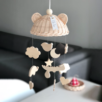 Bébé rotin lit suspendu mobile pour petits nouveau-nés en gros meilleur choix pour maman mignon ours pépinière berceau mobiles