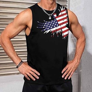 Logo personnalisé plage débardeur hommes en gros coton hommes été 100% coton sans manches maillot de corps téléchargé par robe de sport - Product Image 2