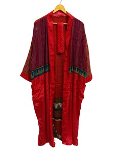 Cadeaux pour elle, robe kimono en soie patchwork, couvre-bikini, vêtement de nuit, robe longue, kimono en soie recyclée vintage indien fait à la main - Product Image 5