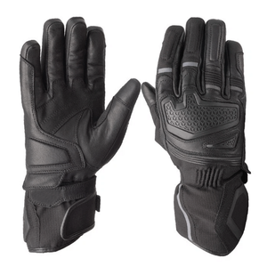 Guantes de moto de carreras unisex para hombre, cuero de vaca genuino negro, textil, impermeables, para motocicleta, carreras de coches, invierno, transpirables - Product Image 4