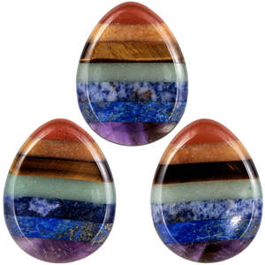 Lágrima Pulgar piedra siete chakra piedra pulgar preocupación piedra preocupación Palma natural pulgar cristal curación piedra preciosa preocupación - Product Image 2