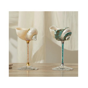 Verres à coquillages faits à la main en verre du Vietnam parfaits pour la décoration de plage et l'affichage à la maison - Product Image 5