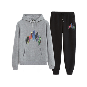 Ensemble de survêtement d'hiver unisexe en coton 100% de qualité supérieure, deux pièces, style streetwear, avec logo personnalisé et fermeture à cordon - Product Image 6