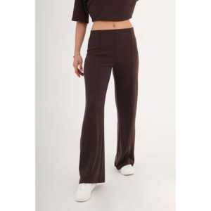 กางเกงขายาวผู้หญิงสีน้ำตาลอ่อน เอวยางยืด-ขายส่งมีจำหน่าย - Product Image 4