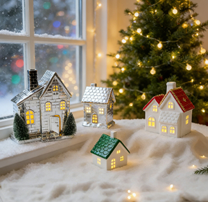<strong>Christmas</strong> Glowing Ceramics <strong>Village</strong> House LED Light up Porcelains Statue Figurine Festival Home Desktop Decors <strong>Christmas</strong> Ornament - Product Image 2