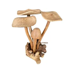 Handicraft Wooden Mushrooms Art For Home Decorations Christmas Holiday Decoration Wood Craving Decorations