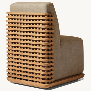 Armless chair <b>furniture</b> made of environmentally friendly teak <b>wood</b> with soft and fluffy cushions <b>for</b> outdoor use - Product Image 6