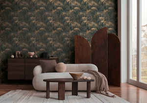 Papel Tapiz Floral Hecho en Alemania, Rollos Marrón Bronce, Estructura Textil de Vinilo No Tejido, Lavable, para Sala de Estar, Escuela, Hogar, Hotel - Product Image 6