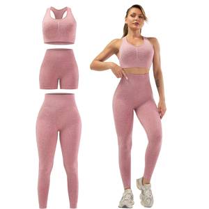 Ensemble de yoga pour femmes à la vente chaude, design personnalisé, cordon de serrage, respirant et prix abordable, plus ensemble de soutien-gorge et de leggings personnalisé, fabriqué au Pakistan - Product Image 1