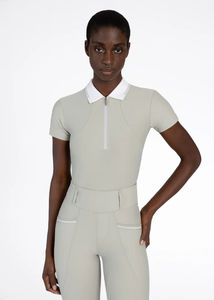 Camiseta de Equitación para Mujer, Ligera, de Manga Corta, Transpirable, de Tela Elástica, Capa Base para Montar a Caballo, Servicio OEM - Product Image 2