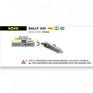 2023 Kove Rally 450 Titanium Indy Race 72652PO Arrow Terminal Nuevo - Product Image 2